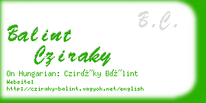 balint cziraky business card
